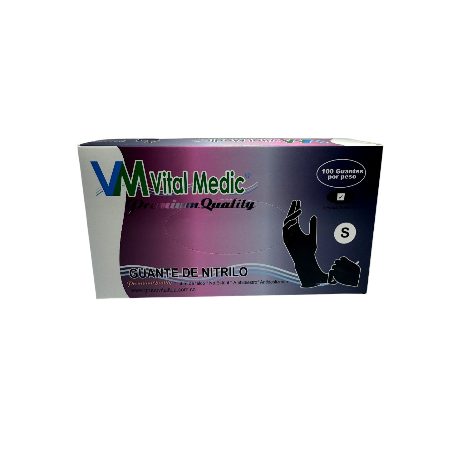 Guantes Nitrilo Negro Vital Medic