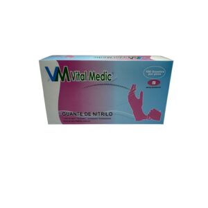 Guantes Nitrilo Rosado Vital Medic